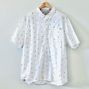 Vans Convo Woven AOP Short Sleeve Button Up Shirt All-Over Icon Print Men’s XL